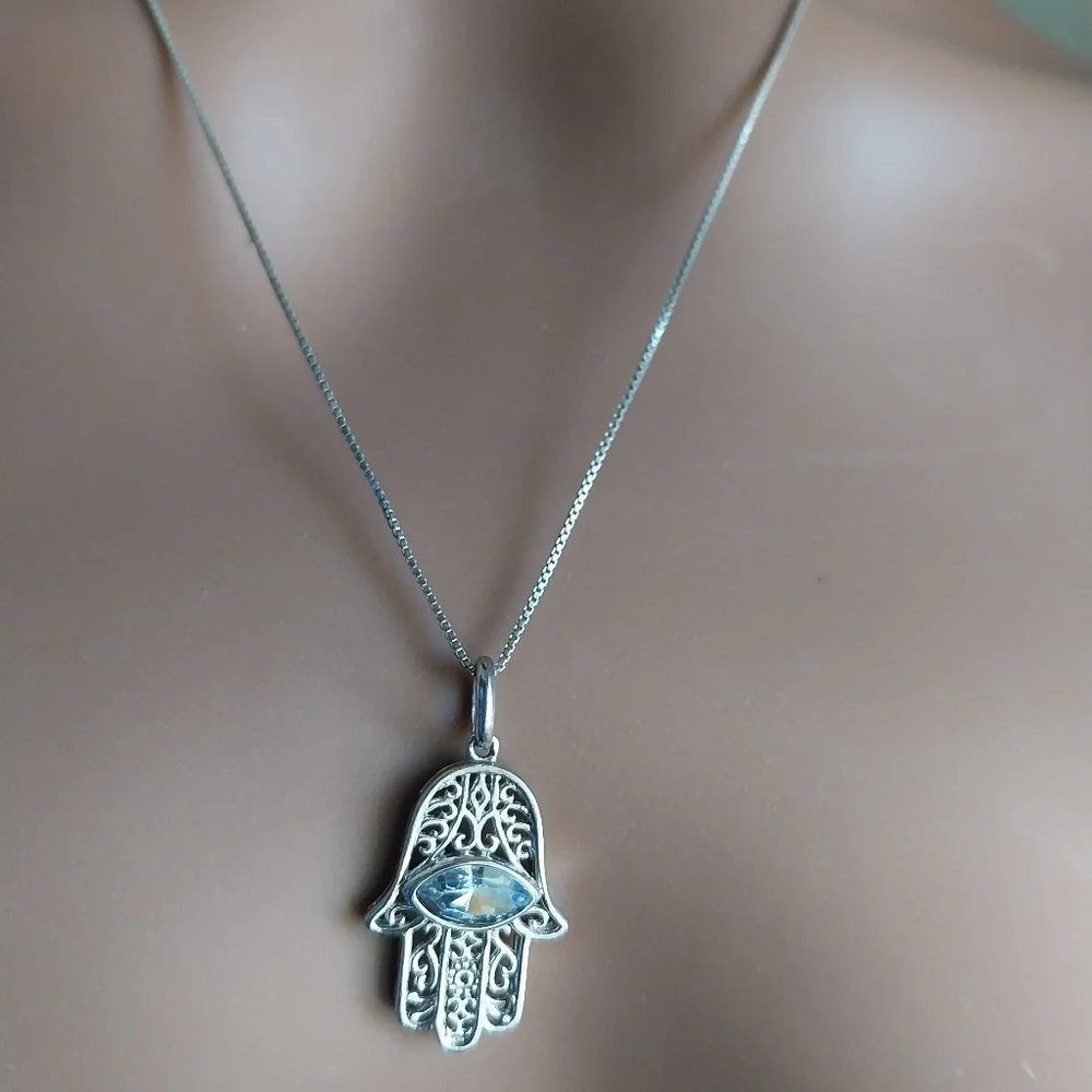 Silver Sterling Necklace & Pendant - Picture 3 of 11